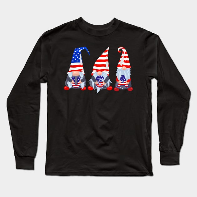 4th of july gnome Long Sleeve T-Shirt by LIFUA